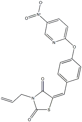 3-allyl-5-[4-({5-nitro-2-pyridinyl}oxy)benzylidene]-1,3-thiazolidine-2,4-dione Structure