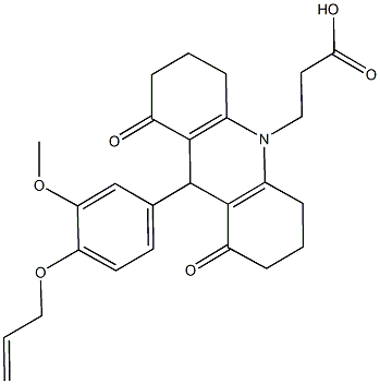 3-(9-[4-(allyloxy)-3-methoxyphenyl]-1,8-dioxo-2,3,4,5,6,7,8,9-octahydro-10(1H)-acridinyl)propanoic acid Structure