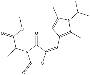 methyl 2-{5-[(1-isopropyl-2,5-dimethyl-1H-pyrrol-3-yl)methylene]-2,4-dioxo-1,3-thiazolidin-3-yl}propanoate,664357-36-2,结构式