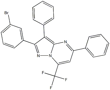 2-(3-bromophenyl)-3,5-diphenyl-7-(trifluoromethyl)pyrazolo[1,5-a]pyrimidine 结构式