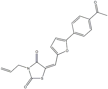 5-{[5-(4-acetylphenyl)-2-furyl]methylene}-3-allyl-1,3-thiazolidine-2,4-dione,664357-69-1,结构式
