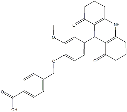 664357-96-4 4-{[4-(1,8-dioxo-1,2,3,4,5,6,7,8,9,10-decahydro-9-acridinyl)-2-methoxyphenoxy]methyl}benzoic acid