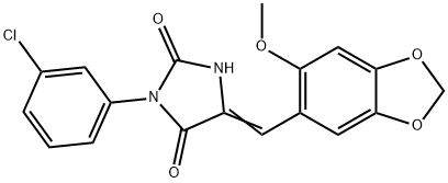 664358-09-2 3-(3-chlorophenyl)-5-[(6-methoxy-1,3-benzodioxol-5-yl)methylene]-2,4-imidazolidinedione