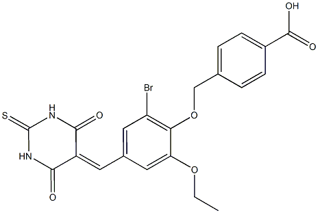 664358-39-8 4-({2-bromo-4-[(4,6-dioxo-2-thioxotetrahydro-5(2H)-pyrimidinylidene)methyl]-6-ethoxyphenoxy}methyl)benzoic acid