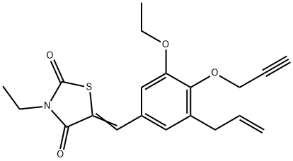 5-[3-allyl-5-ethoxy-4-(2-propynyloxy)benzylidene]-3-ethyl-1,3-thiazolidine-2,4-dione Struktur