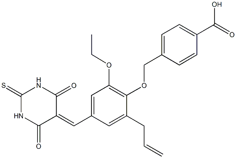 4-({2-allyl-4-[(4,6-dioxo-2-thioxotetrahydro-5(2H)-pyrimidinylidene)methyl]-6-ethoxyphenoxy}methyl)benzoic acid|