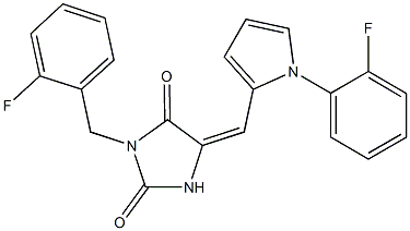 664358-63-8 3-(2-fluorobenzyl)-5-{[1-(2-fluorophenyl)-1H-pyrrol-2-yl]methylene}-2,4-imidazolidinedione