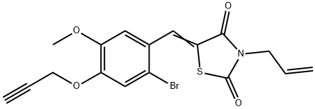 3-allyl-5-[2-bromo-5-methoxy-4-(2-propynyloxy)benzylidene]-1,3-thiazolidine-2,4-dione,664358-72-9,结构式