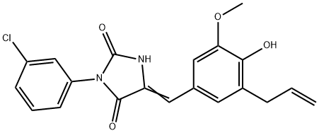 5-(3-allyl-4-hydroxy-5-methoxybenzylidene)-3-(3-chlorophenyl)-2,4-imidazolidinedione Struktur