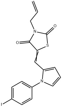 3-allyl-5-{[1-(4-iodophenyl)-1H-pyrrol-2-yl]methylene}-1,3-thiazolidine-2,4-dione,664359-05-1,结构式