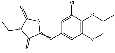 5-(3-chloro-4-ethoxy-5-methoxybenzylidene)-3-ethyl-1,3-thiazolidine-2,4-dione,664359-15-3,结构式
