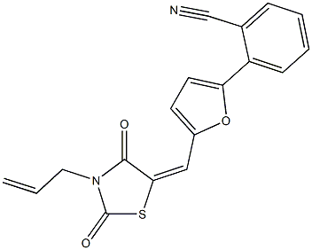 2-{5-[(3-allyl-2,4-dioxo-1,3-thiazolidin-5-ylidene)methyl]-2-furyl}benzonitrile Structure
