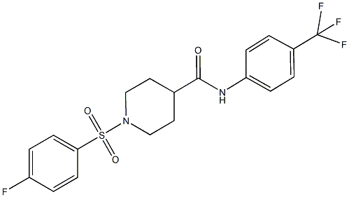 1-[(4-fluorophenyl)sulfonyl]-N-[4-(trifluoromethyl)phenyl]-4-piperidinecarboxamide Structure