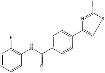 N-(2-fluorophenyl)-4-(2-methyl-1,3-thiazol-4-yl)benzamide 化学構造式