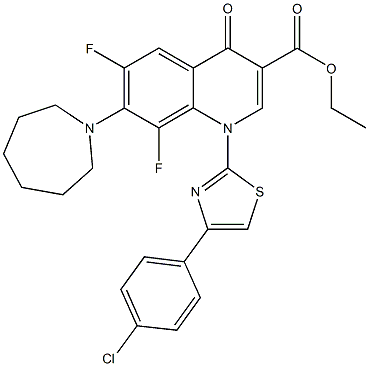 ethyl 7-(1-azepanyl)-1-[4-(4-chlorophenyl)-1,3-thiazol-2-yl]-6,8-difluoro-4-oxo-1,4-dihydro-3-quinolinecarboxylate|