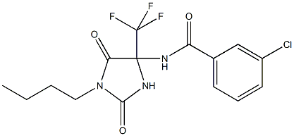 N-[1-butyl-2,5-dioxo-4-(trifluoromethyl)-4-imidazolidinyl]-3-chlorobenzamide Structure