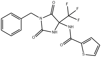 N-[1-benzyl-2,5-dioxo-4-(trifluoromethyl)-4-imidazolidinyl]-2-thiophenecarboxamide Structure