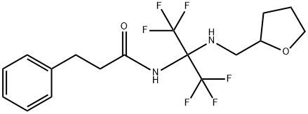 3-phenyl-N-[2,2,2-trifluoro-1-[(tetrahydro-2-furanylmethyl)amino]-1-(trifluoromethyl)ethyl]propanamide,664370-37-0,结构式