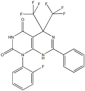 664370-48-3 1-(2-fluorophenyl)-7-phenyl-5,5-bis(trifluoromethyl)-5,8-dihydropyrimido[4,5-d]pyrimidine-2,4(1H,3H)-dione