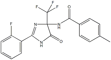 N-[2-(2-fluorophenyl)-5-oxo-4-(trifluoromethyl)-4,5-dihydro-1H-imidazol-4-yl]-4-methylbenzamide,664370-50-7,结构式