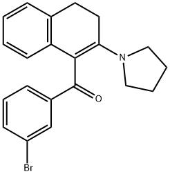 (3-bromophenyl)[2-(1-pyrrolidinyl)-3,4-dihydro-1-naphthalenyl]methanone,664370-77-8,结构式