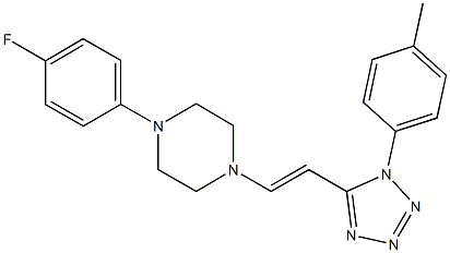 1-(4-fluorophenyl)-4-{2-[1-(4-methylphenyl)-1H-tetraazol-5-yl]vinyl}piperazine Struktur