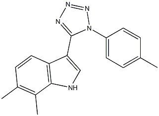 6,7-dimethyl-3-[1-(4-methylphenyl)-1H-tetraazol-5-yl]-1H-indole 结构式