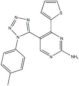 5-[1-(4-methylphenyl)-1H-tetraazol-5-yl]-4-(2-thienyl)-2-pyrimidinylamine,664371-06-6,结构式