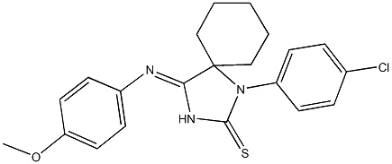 1-(4-chlorophenyl)-4-[(4-methoxyphenyl)imino]-1,3-diazaspiro[4.5]decane-2-thione Structure