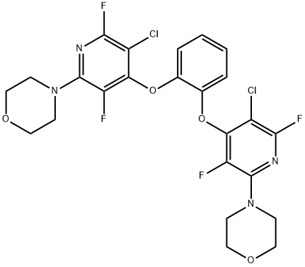 4-[5-chloro-4-(2-{[3-chloro-2,5-difluoro-6-(4-morpholinyl)-4-pyridinyl]oxy}phenoxy)-3,6-difluoro-2-pyridinyl]morpholine Structure