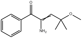 2-amino-4-methoxy-4-methyl-1-phenyl-2-penten-1-one Struktur
