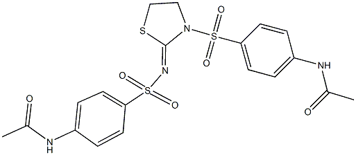 N-(4-{[2-({[4-(acetylamino)phenyl]sulfonyl}imino)-1,3-thiazolidin-3-yl]sulfonyl}phenyl)acetamide Struktur