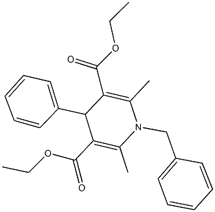 diethyl 1-benzyl-2,6-dimethyl-4-phenyl-1,4-dihydro-3,5-pyridinedicarboxylate 结构式