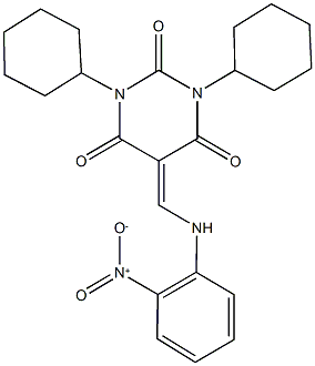 1,3-dicyclohexyl-5-({2-nitroanilino}methylene)pyrimidine-2,4,6(1H,3H,5H)-trione,664967-19-5,结构式