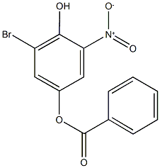 3-bromo-4-hydroxy-5-nitrophenyl benzoate 结构式