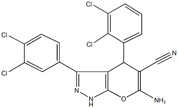 664967-64-0 6-amino-4-(2,3-dichlorophenyl)-3-(3,4-dichlorophenyl)-1,4-dihydropyrano[2,3-c]pyrazole-5-carbonitrile