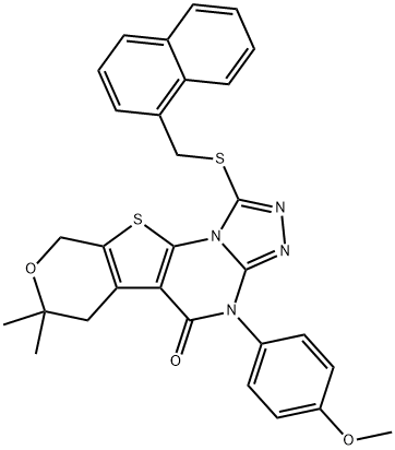 664967-73-1 4-(4-methoxyphenyl)-7,7-dimethyl-1-[(1-naphthylmethyl)sulfanyl]-6,9-dihydro-7H-pyrano[4',3':4,5]thieno[3,2-e][1,2,4]triazolo[4,3-a]pyrimidin-5(4H)-one