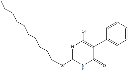 2-(decylsulfanyl)-6-hydroxy-5-phenylpyrimidin-4(3H)-one Struktur