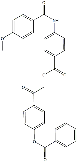 2-[4-(benzoyloxy)phenyl]-2-oxoethyl 4-[(4-methoxybenzoyl)amino]benzoate,664968-26-7,结构式