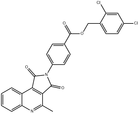 2,4-dichlorobenzyl 4-(4-methyl-1,3-dioxo-1,3-dihydro-2H-pyrrolo[3,4-c]quinolin-2-yl)benzoate 化学構造式