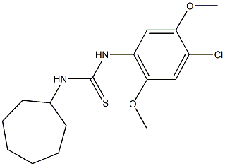 N-(4-chloro-2,5-dimethoxyphenyl)-N'-cycloheptylthiourea,664968-75-6,结构式