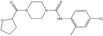 N-(4-chloro-2-methylphenyl)-4-(tetrahydro-2-furanylcarbonyl)-1-piperazinecarbothioamide 结构式