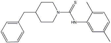 4-benzyl-N-(2,5-dimethylphenyl)piperidine-1-carbothioamide 化学構造式