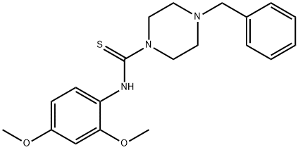 4-benzyl-N-(2,4-dimethoxyphenyl)-1-piperazinecarbothioamide Struktur