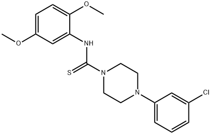 4-(3-chlorophenyl)-N-(2,5-dimethoxyphenyl)piperazine-1-carbothioamide 结构式