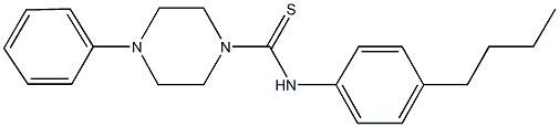 N-(4-butylphenyl)-4-phenyl-1-piperazinecarbothioamide Structure