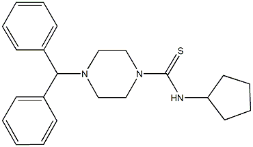 4-benzhydryl-N-cyclopentyl-1-piperazinecarbothioamide,664969-84-0,结构式