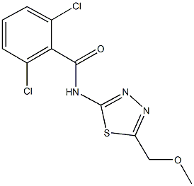 2,6-dichloro-N-[5-(methoxymethyl)-1,3,4-thiadiazol-2-yl]benzamide 化学構造式