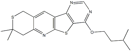 8,8-dimethyl-7,10-dihydro-8H-thiopyrano[3'',4'':5',6']pyrido[3',2':4,5]thieno[3,2-d]pyrimidin-4-yl isopentyl ether|