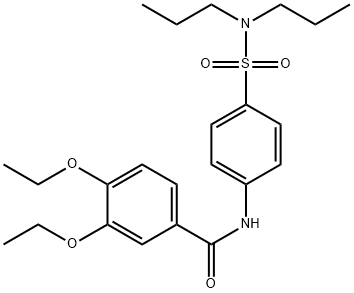 N-{4-[(dipropylamino)sulfonyl]phenyl}-3,4-diethoxybenzamide 化学構造式